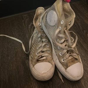 Converse size 6 1/2 clear white shoes